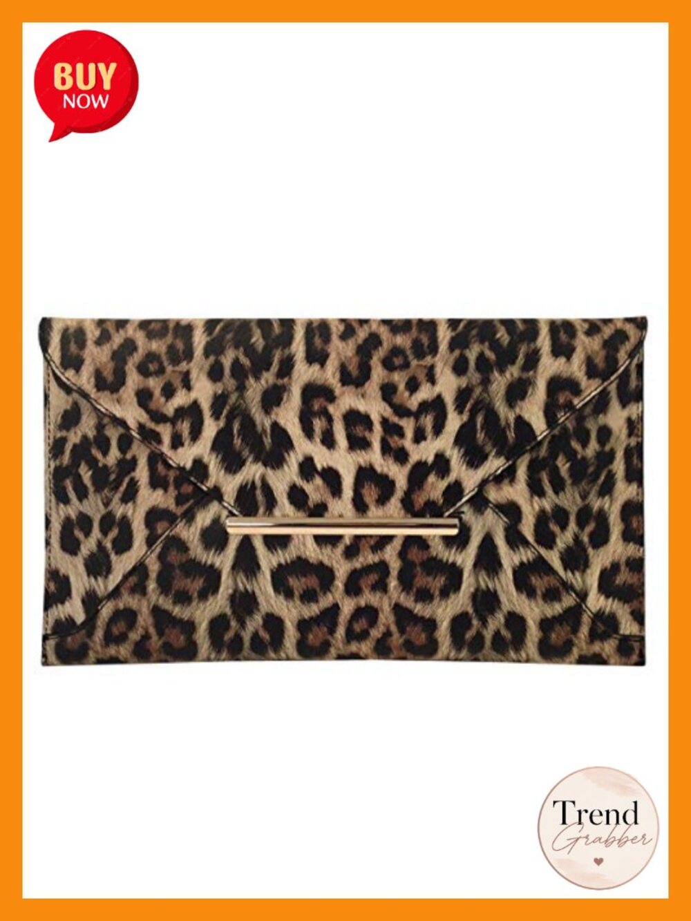 Faux Leather Envelope Clutch with Detachable Chain Strap